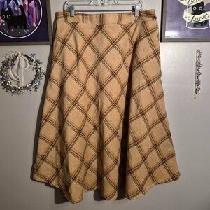 Brown Plaid Skirt